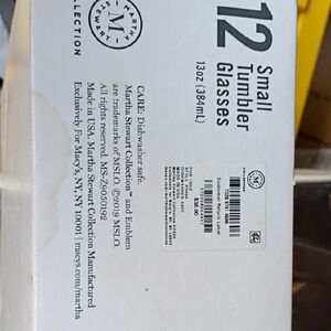 Martha Stewart White Retail Box for 12 Small Tumbler Glasses